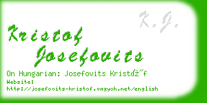 kristof josefovits business card